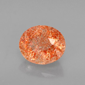 1.58カラットの天然オレンジサンストーン（8.3×7 mm・透明）