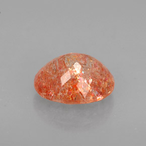 1.58カラットの天然オレンジサンストーン（8.3×7 mm・透明）