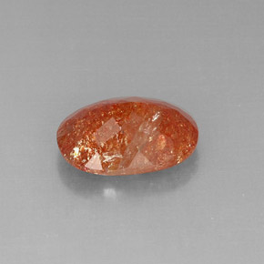 5.96カラットの天然オレンジサンストーン（14.5×11.2 mm・透明）