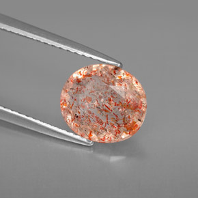 1.77カラットの天然オレンジサンストーン（9.2×8.1 mm・透明）