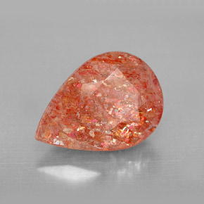 3.50カラットの天然オレンジサンストーン（12.9×9.1 mm・透明）