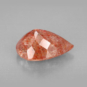 3.50カラットの天然オレンジサンストーン（12.9×9.1 mm・透明）
