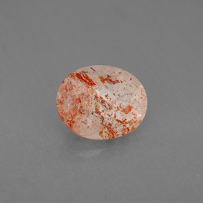 1.34カラットの天然オレンジサンストーン（8.3×6.8 mm・透明）