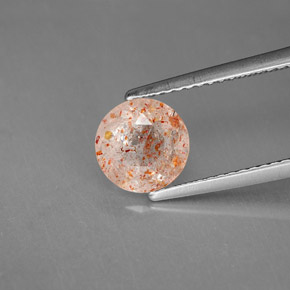 1.41カラットの天然オレンジサンストーン、透明、透明/半透明