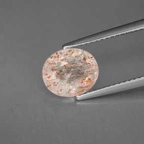 1.68カラットの天然オレンジサンストーン（9×7.6 mm・透明）