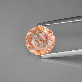 1.53カラットの天然オレンジサンストーン（8.32 mm・透明）