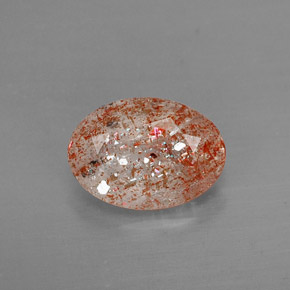 1.58カラットの天然オレンジサンストーン（9.4×6.7 mm・透明）