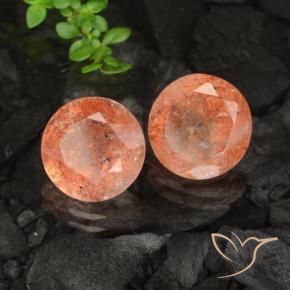 Shop natural 6.37ct ジンジャーオレンジ サンストーン gems, ラウンド, from インド at GemSelect. In stock, global shipping!