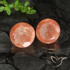 Shop natural 6.55ct ジンジャーオレンジ サンストーン gems, ラウンド, from インド at GemSelect. In stock, global shipping!