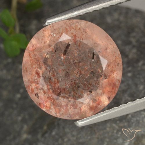 3.42ct 天然 ライトオレンジ サンストーン, ラウンド, 透明