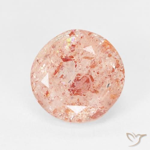 3.45ct 天然 Light Grapefruit Pink サンストーン, ラウンド, 透明