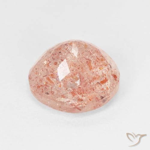 3.45カラットの天然Light Grapefruit Pinkサンストーン、ラウンド、透明