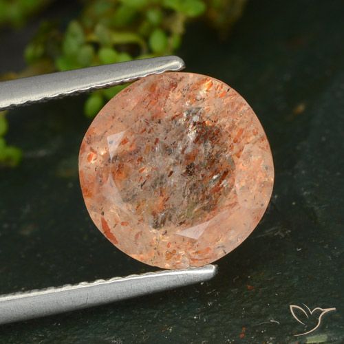 3.24ct 天然 ライトオレンジ サンストーン, ラウンド, 透明