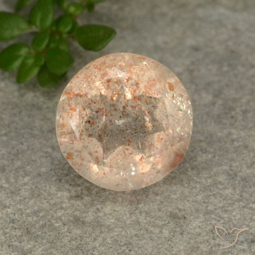 2.88ct 天然 薄いタイガーオレンジ サンストーン, ラウンド, 半透明