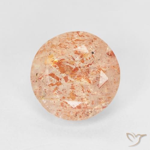 2.45ct 天然 ライトオレンジ サンストーン, ラウンド, 半透明