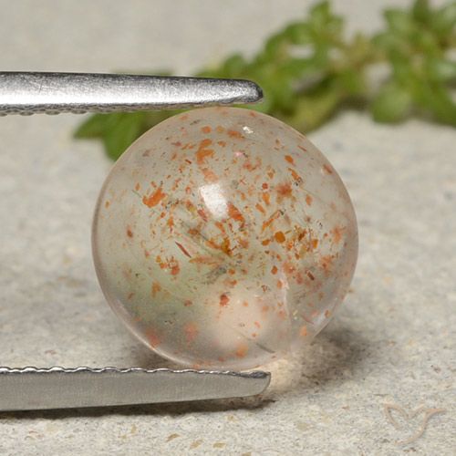 2.16ct 天然 ライトオレンジ サンストーン, ラウンド, 半透明