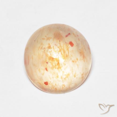 2.14ct 天然 カンタロープオレンジ サンストーン, ラウンド, 半透明