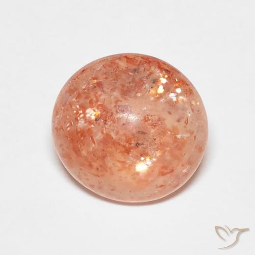 2.03ct 天然 赤みがかったオレンジ サンストーン, ラウンド, 半透明