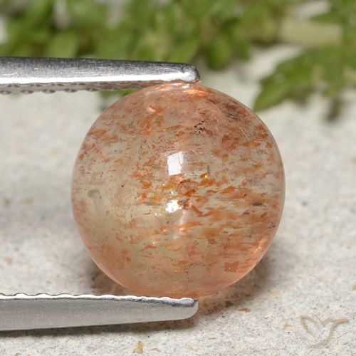 1.95ct 天然 ウォームオレンジ サンストーン, ラウンド, 半透明