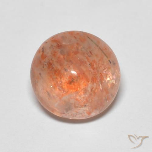 2.20ct 天然 赤みがかったオレンジ サンストーン, ラウンド, 半透明