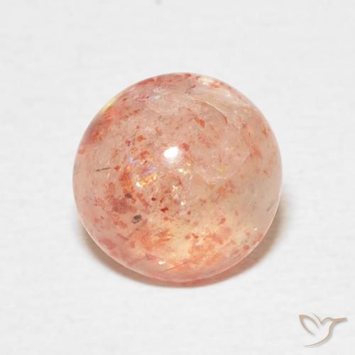 2.34ct 天然 ミディアムオレンジ サンストーン, ラウンド, 半透明
