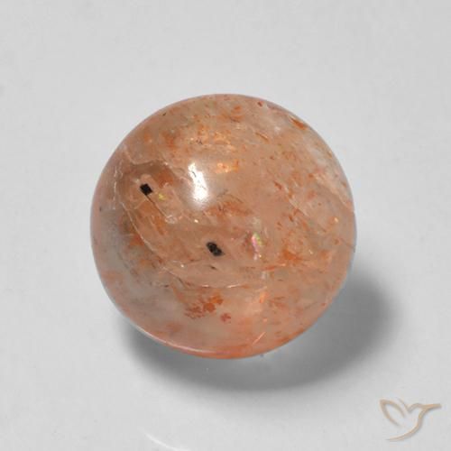 2.35ct 天然 赤みがかったオレンジ サンストーン, ラウンド, 半透明
