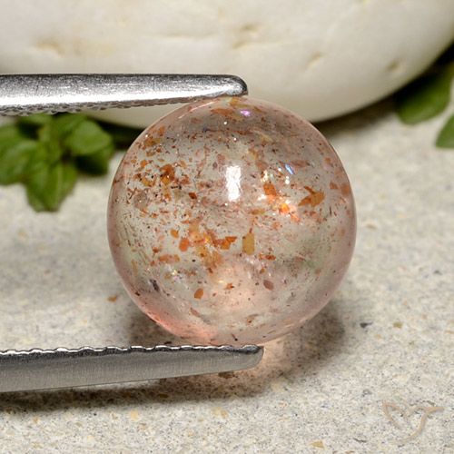 2.30ct 天然 ライトオレンジ サンストーン, ラウンド, 半透明