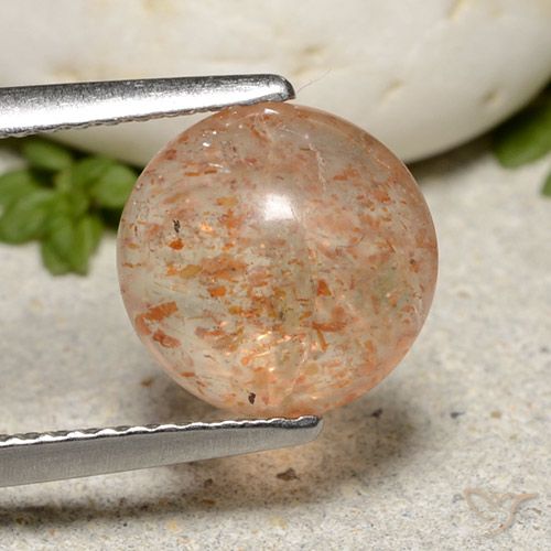 2.24ct 天然 ライトオレンジ サンストーン, ラウンド, 半透明