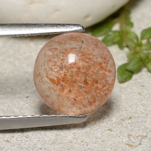 1.84ct 天然 赤みがかったオレンジ サンストーン, ラウンド, 半透明