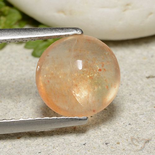 2.05ct 天然 カンタロープオレンジ サンストーン, ラウンド, 半透明