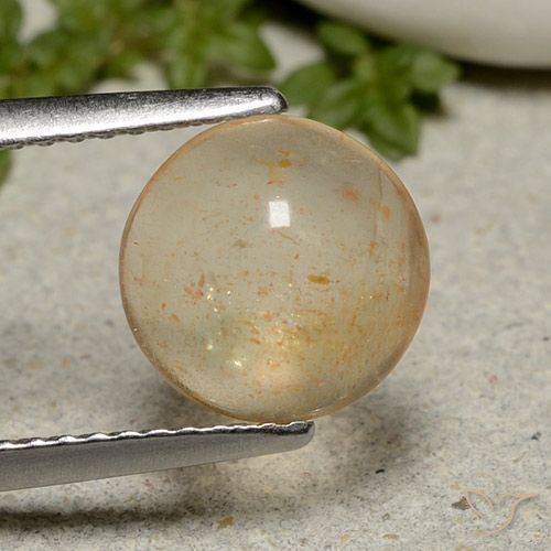 2.05ct 天然 カンタロープオレンジ サンストーン, ラウンド, 半透明