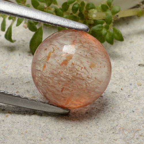 2.28ct 天然 ミディアムオレンジ サンストーン, ラウンド, 半透明