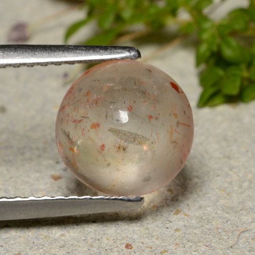 2.37ct 天然 ライトオレンジ サンストーン, ラウンド, 半透明
