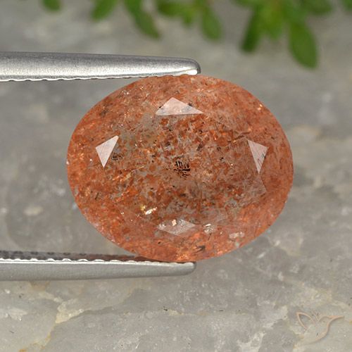 4.34ct 天然 グレープフルーツオレンジ サンストーン, 楕円形, 半透明