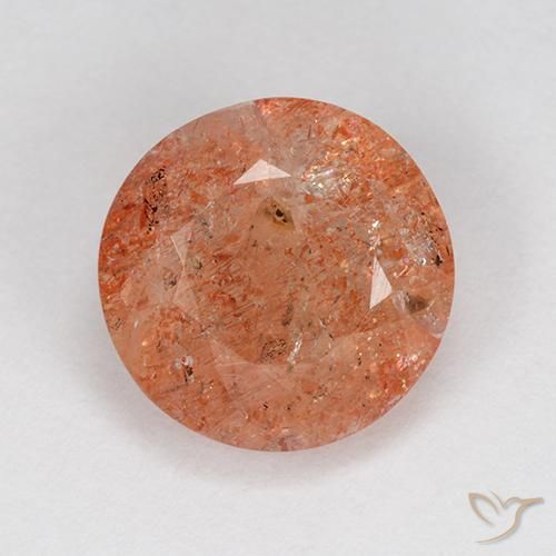 4.55ct 天然 グレープフルーツオレンジ サンストーン, ラウンド, 半透明
