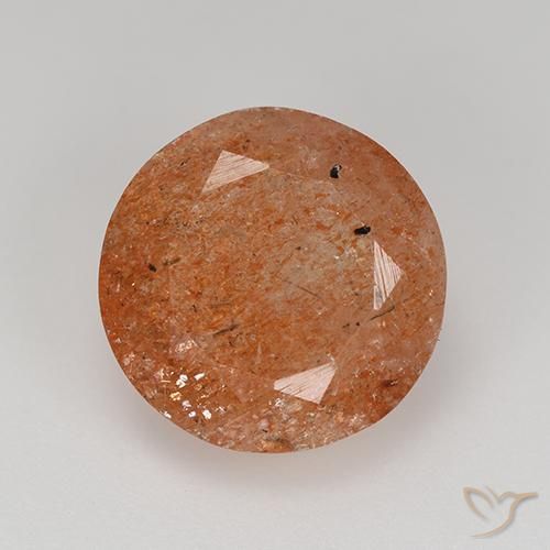 5.92ct 天然 グレープフルーツオレンジ サンストーン, ラウンド, 半透明