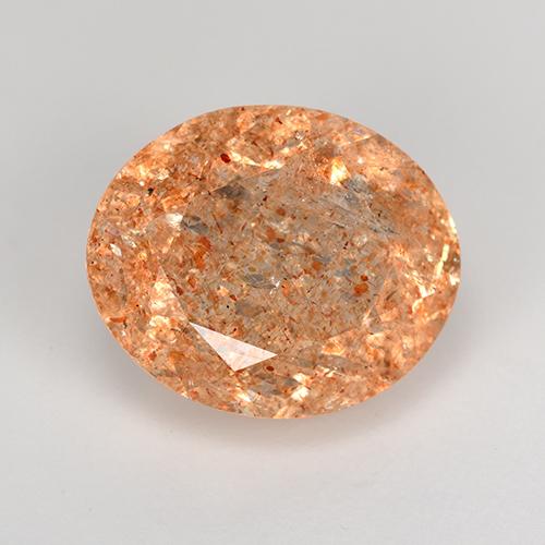 4.91カラットの天然ミディアムオレンジサンストーン（12.1×10.1 mm・オーバルカット）