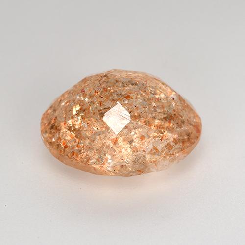 4.91カラットの天然ミディアムオレンジサンストーン（12.1×10.1 mm・オーバルカット）