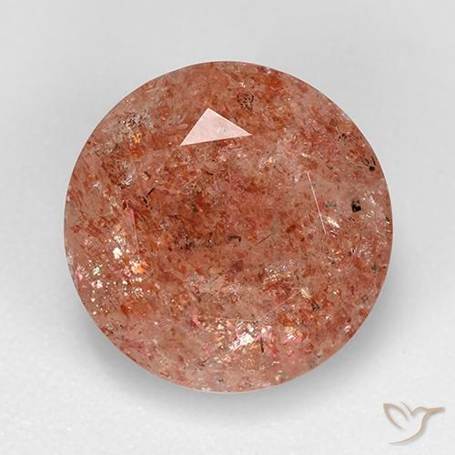 4.72ct 天然 ウォームオレンジ サンストーン, ラウンド, 半透明