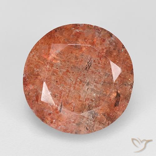 4.80ct 天然 ウォームオレンジ サンストーン, ラウンド, 半透明