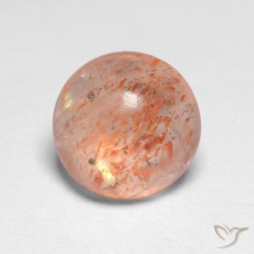 1.21ct 天然 ライトオレンジ サンストーン, ラウンド, 半透明
