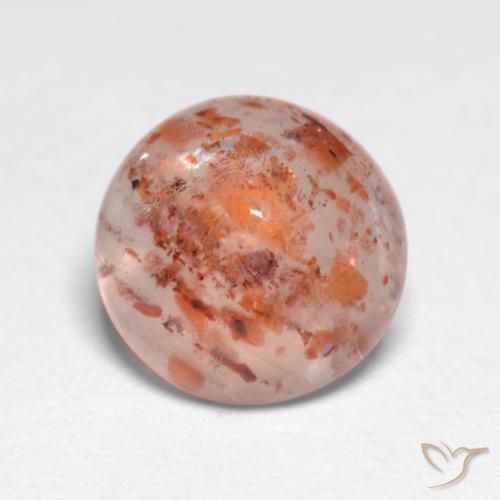 1.17ct 天然 ピーチオレンジ サンストーン, ラウンド, 半透明