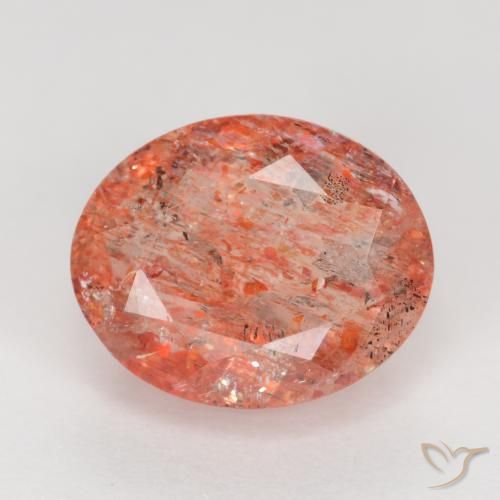 2.80ct 天然 ミディアムレッド サンストーン, 楕円形, 半透明