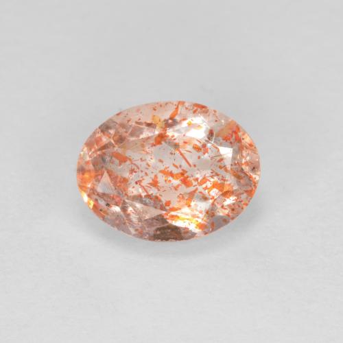 1.28カラットの天然ジンジャーオレンジサンストーン（8×6.1 mm・オーバルカット）