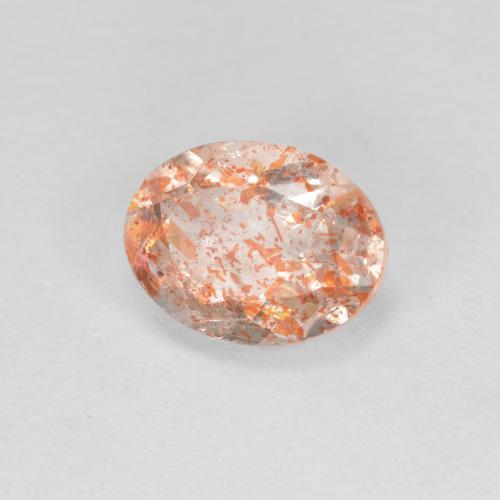 1.28カラットの天然ジンジャーオレンジサンストーン（8×6.1 mm・オーバルカット）
