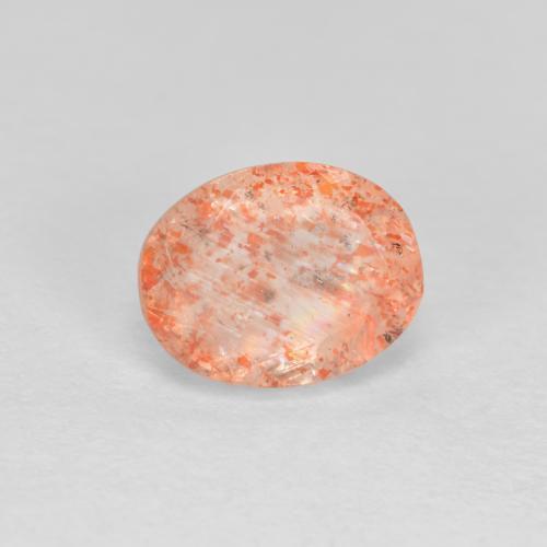 1.33カラットの天然ジンジャーオレンジサンストーン（7.8×6 mm・オーバルカット）