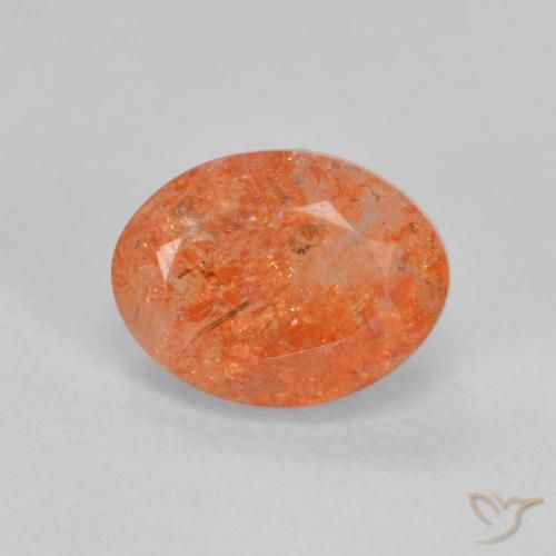 1.49ct 天然 鮮やかなオレンジ サンストーン, 楕円形, 半透明