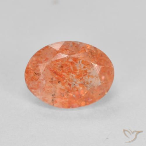 1.45ct 天然 鮮やかなオレンジ サンストーン, 楕円形, 半透明