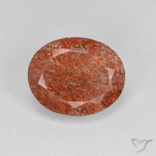 3.12ct 天然 ウォームオレンジ サンストーン, 楕円形, 半透明