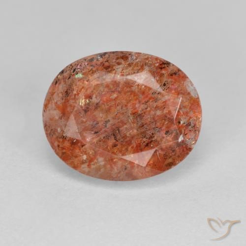 3.40ct 天然 ウォームオレンジ サンストーン, 楕円形, 半透明